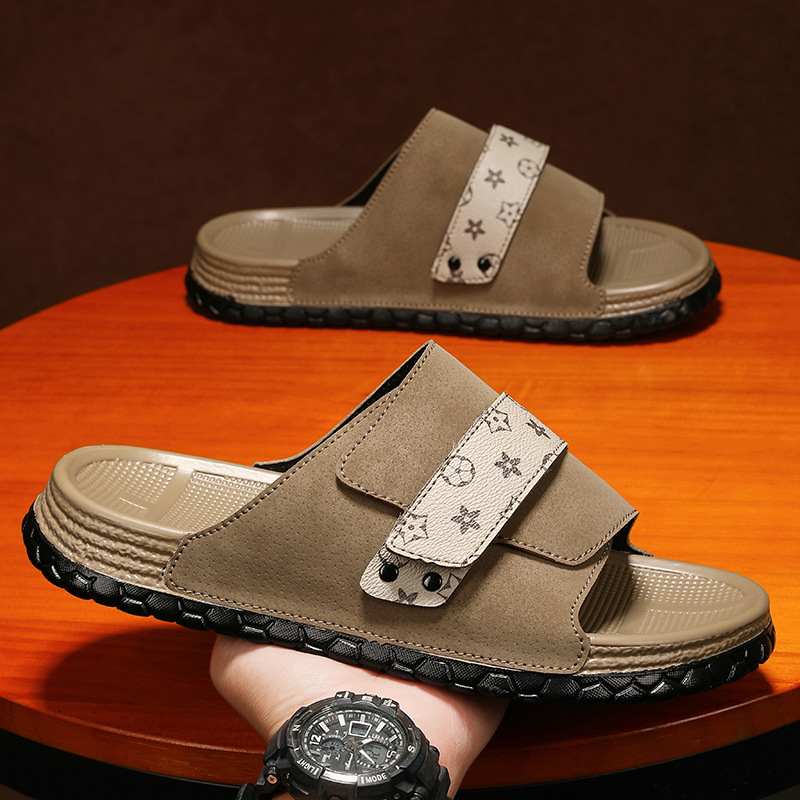 Fashionable Men's Slippers 2026 Summer New Arrival Printed Design Trendy Outdoor Beach Premium Feel Cool and Breathable Slippers Free Shipping Si
