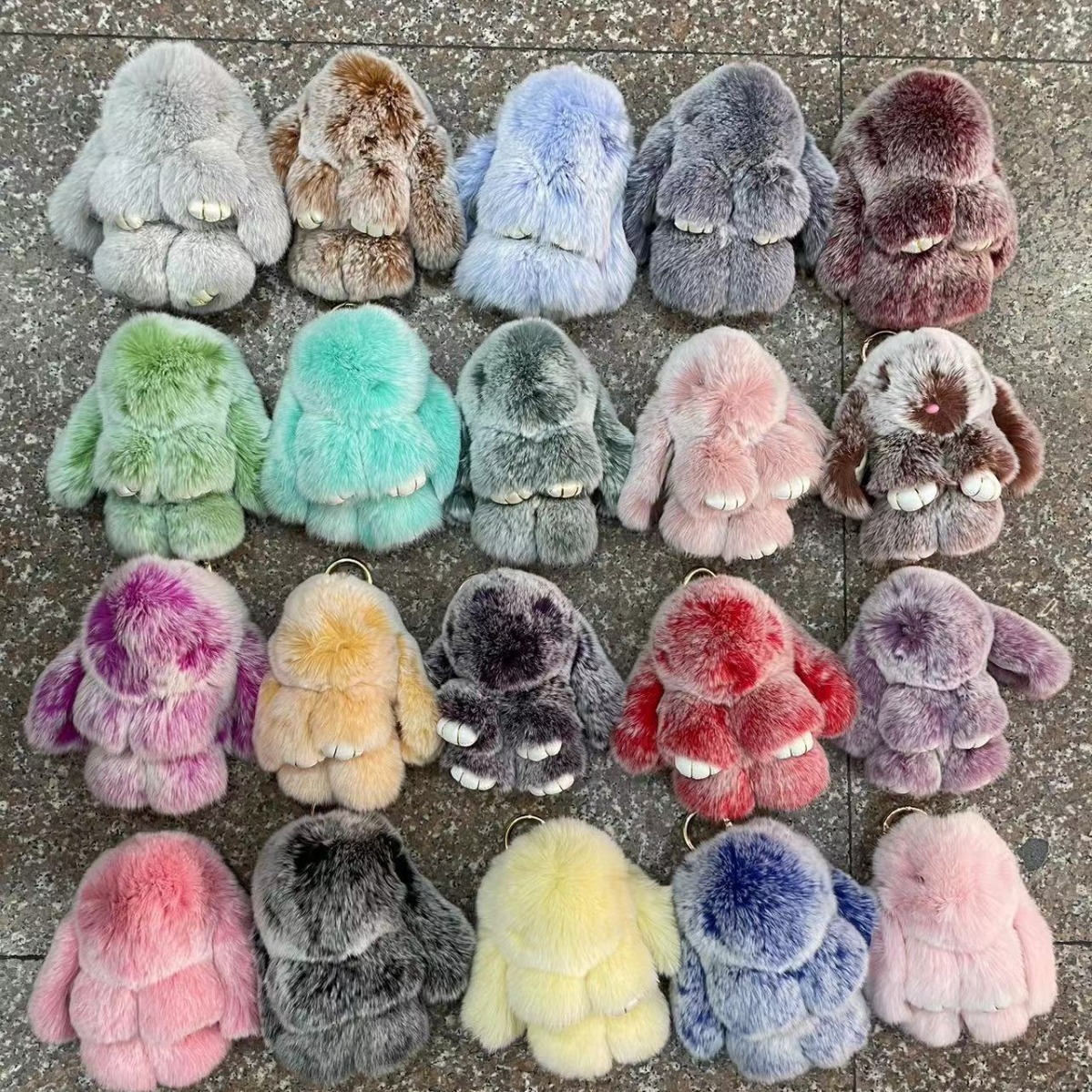 Rex Little Bunny Pretend Dead Lazy Cute Adorable Backpack Fur Plush Rabbit Bag Pendant