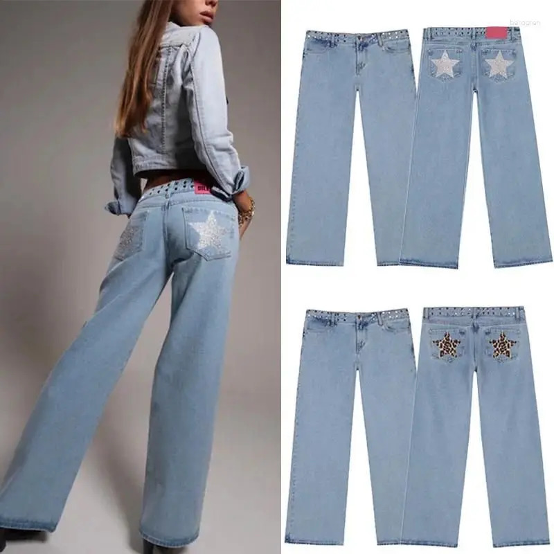 Y2k Stars Print Jeans Hip Hop Streetwear Baggy Denim Pants Low Waist Jeans Harajuku American Style Women Clothing 260325