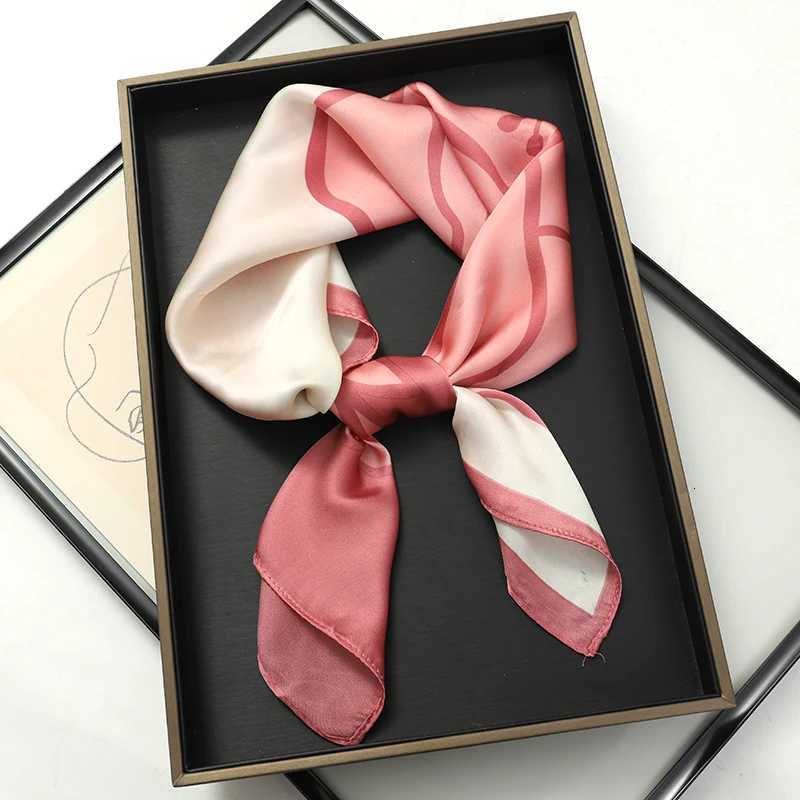 Luxury Wen Silk Square Scarf Shawl Fashion Xiaoxiangfeng Print Design Satin Hijab Wraps Neckerchief Fem Hair Bands 7070CM X260328