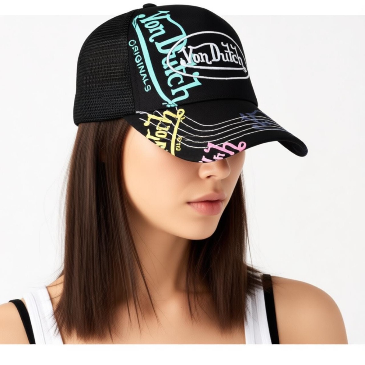 Letter Embroidery Sun Protection Mesh Hat Emis Baseball Cap