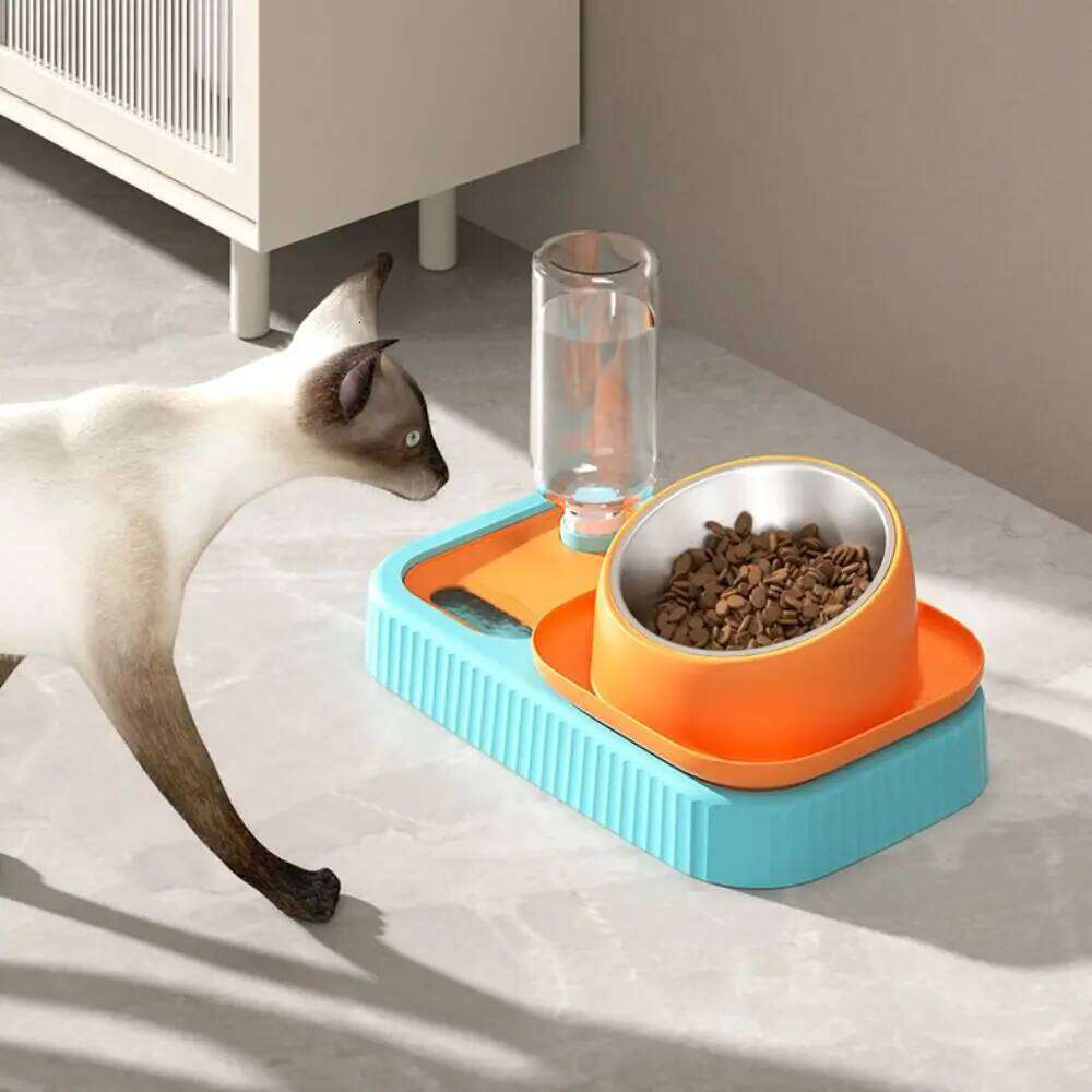 Stainless Steel Bowl Anti-Ant Anti-overturning Cat Feeder Multi-use Non-Slip Feeding Basin Pet Food Water 26W0330