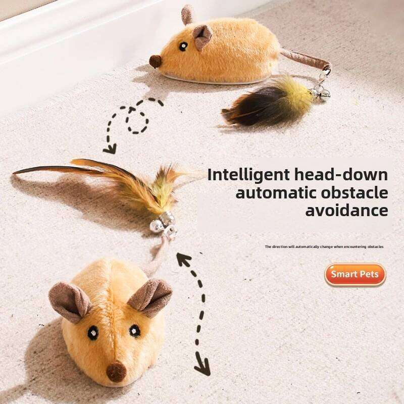 Automatic Sensing Moving Mouse Interactive Toys Electronic Remote Squeaky Cat For Kitten USB Rechargeable Pet Plush Toy