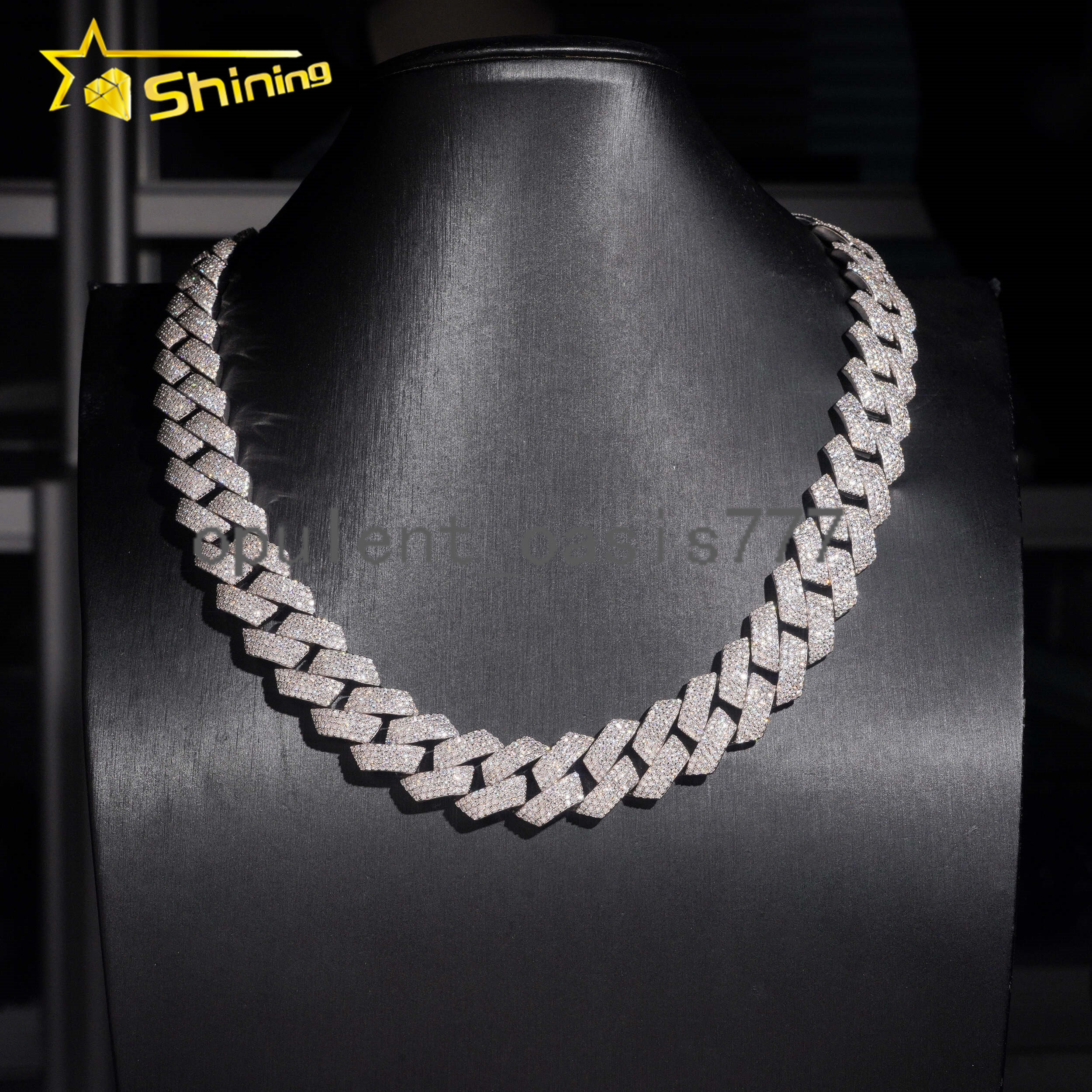 Hip Hop Jewelry 18mm 4 Rows Chain 925 Sterling Silver GRA Certificate Iced Out Necklace Moissanite Cuban Link Chain