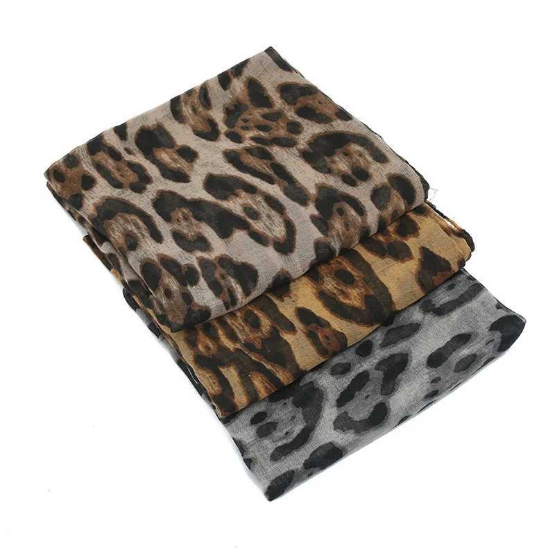 Boho 1pc Fashionable Leopard Print Batik-Style Soft Lightweight Wens Scarf Shawl Suitable For Daily Cmuting Outdoor Wear X260328