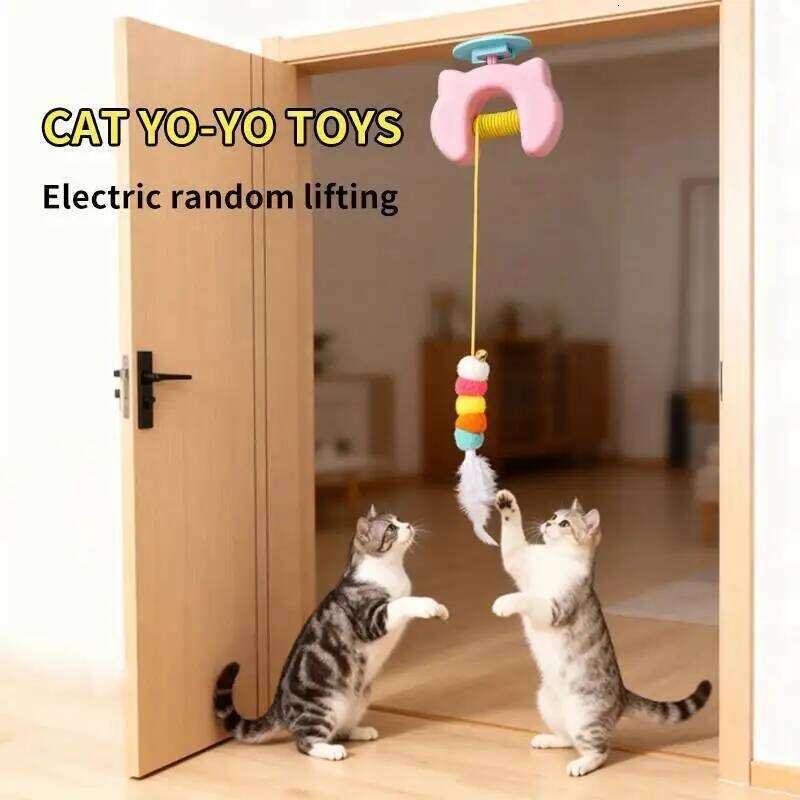 New Type Of Electric Cat with 2 Ropes Smart Hanging Door Auto Swing Feather Toy A Self-entertainment And Cat-teasing Wonder