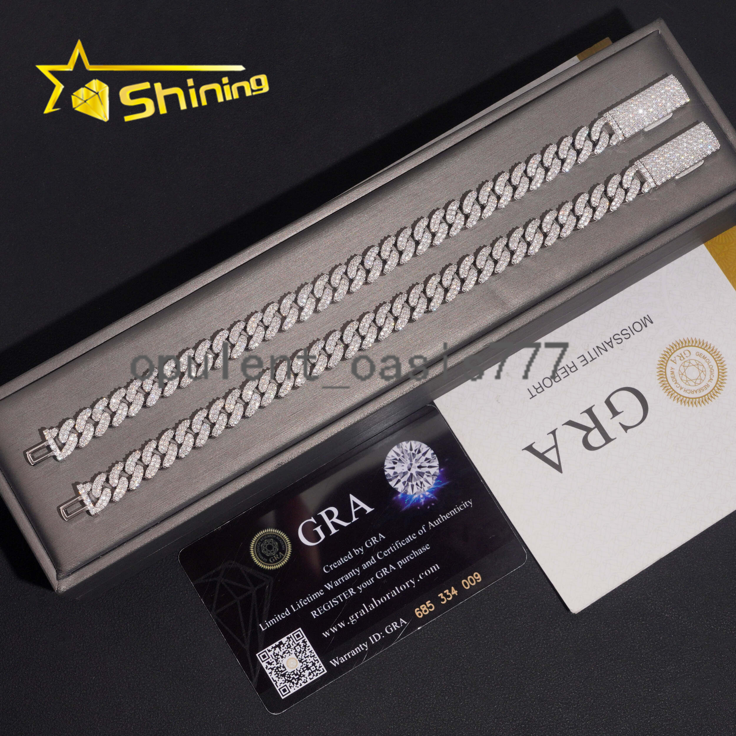 Hot Sale 8mm 2Rows VVS Iced Out Moissanite Cuban Link Bracelet Fine Jewelry Custom Men 925 Silver Bracelet GRA Certificated