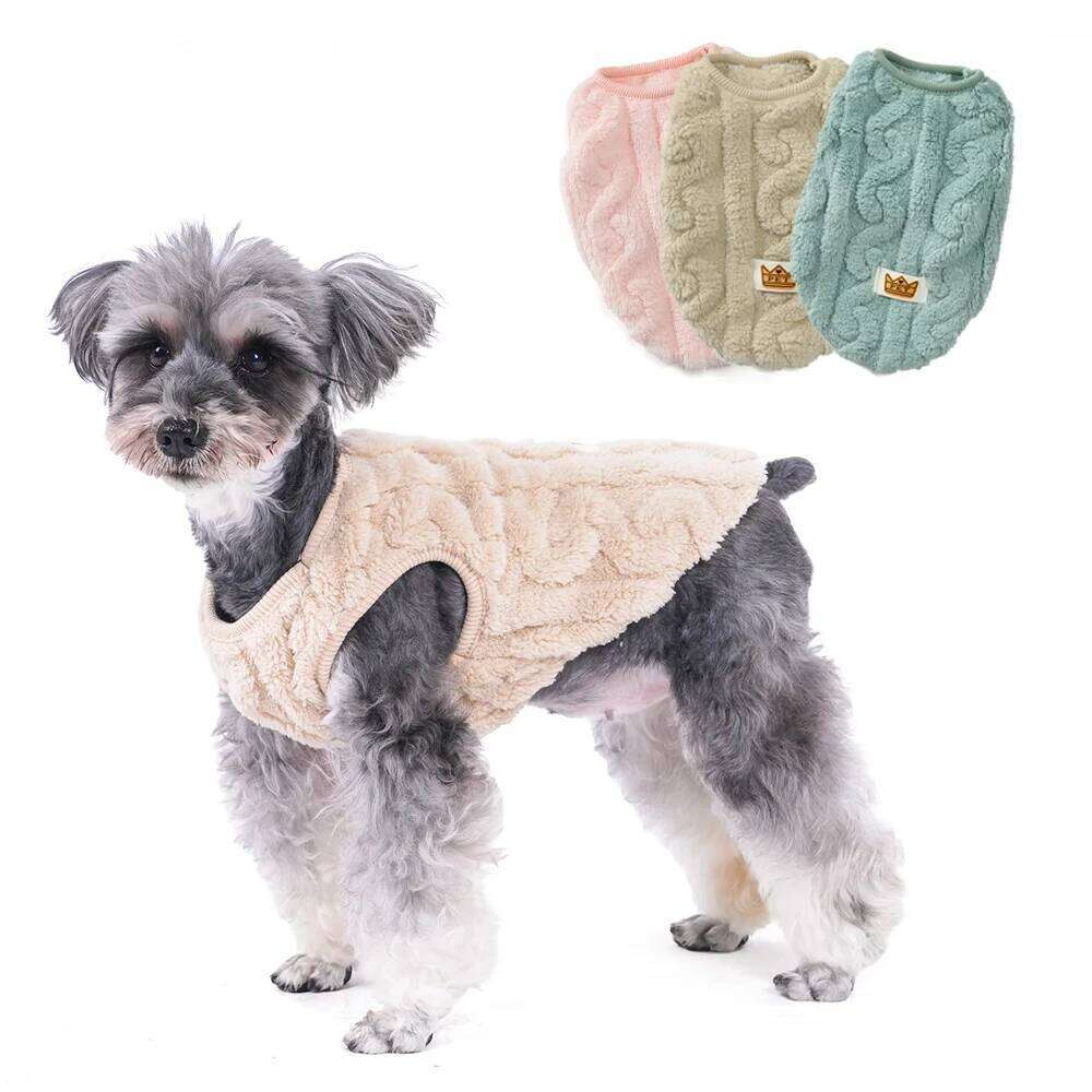 Dog Clothes for Small Medium Dogs Cats Autumn Winter Cozy Fleece Puppy Striped Sweater Bulldog Chihuahua Schnauzer Pet Outfits