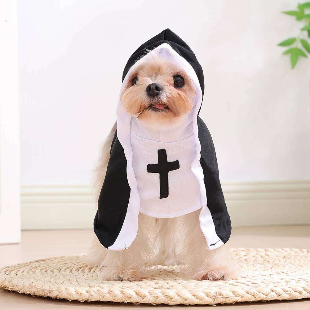 Christ Clothes Halloween Pet Cat Cosplay Costume For Small Medium Cats Dogs Winter Funny Kitten Cross Print Sphynx Outfits