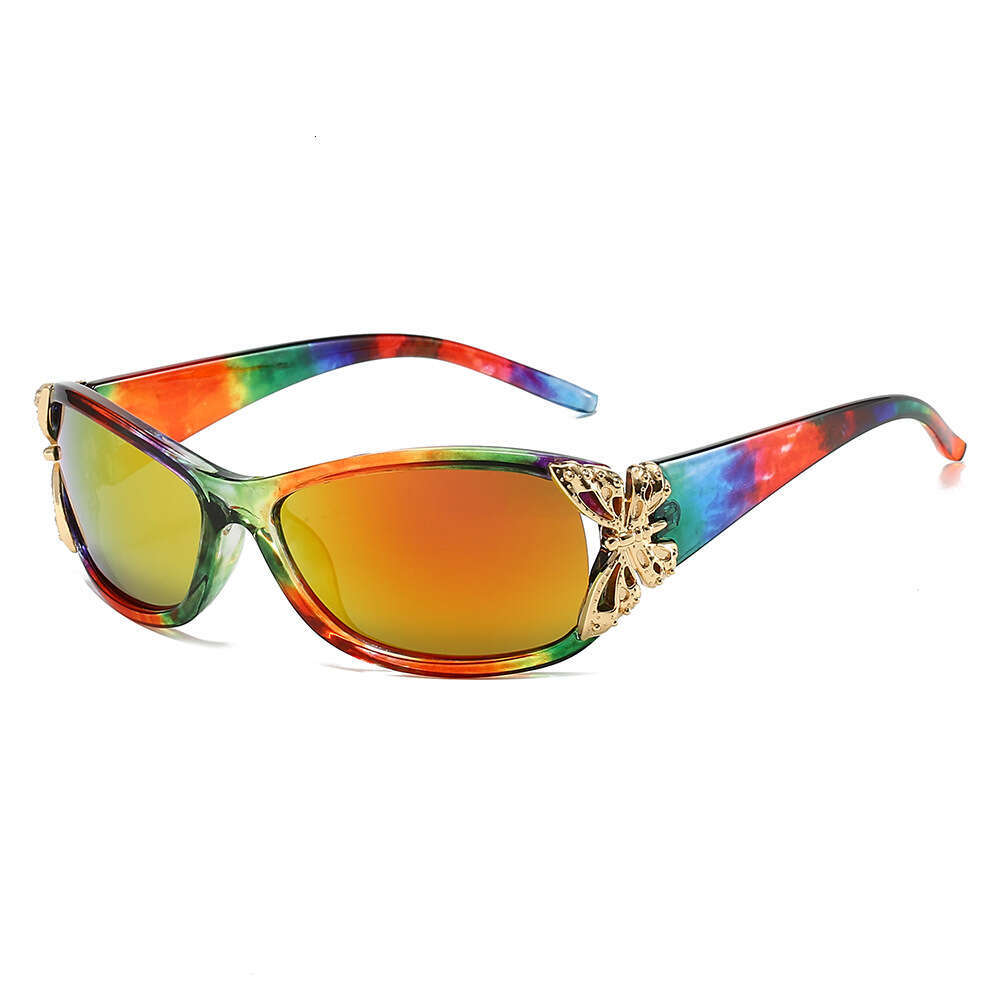 Y2k Butterfly Decoration Men And Women UV Protection Personality Eyewear Fashion Women's Clothing Retro Sunglasses outdoor glasses