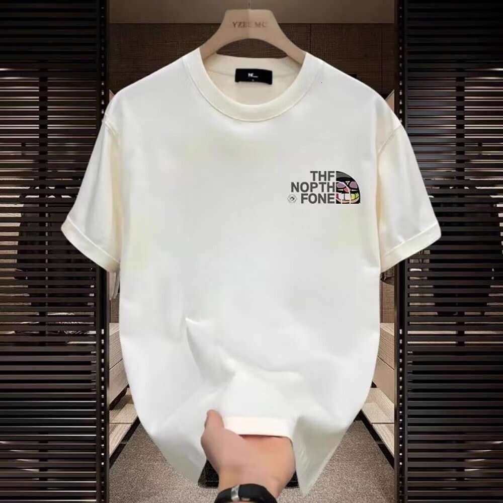 Pure Cotton High-End Trendy Brand Simple Short Sleeve T-Shirt Men's American Style Loose luxury Summer Crew Neck Top Tee Shirt