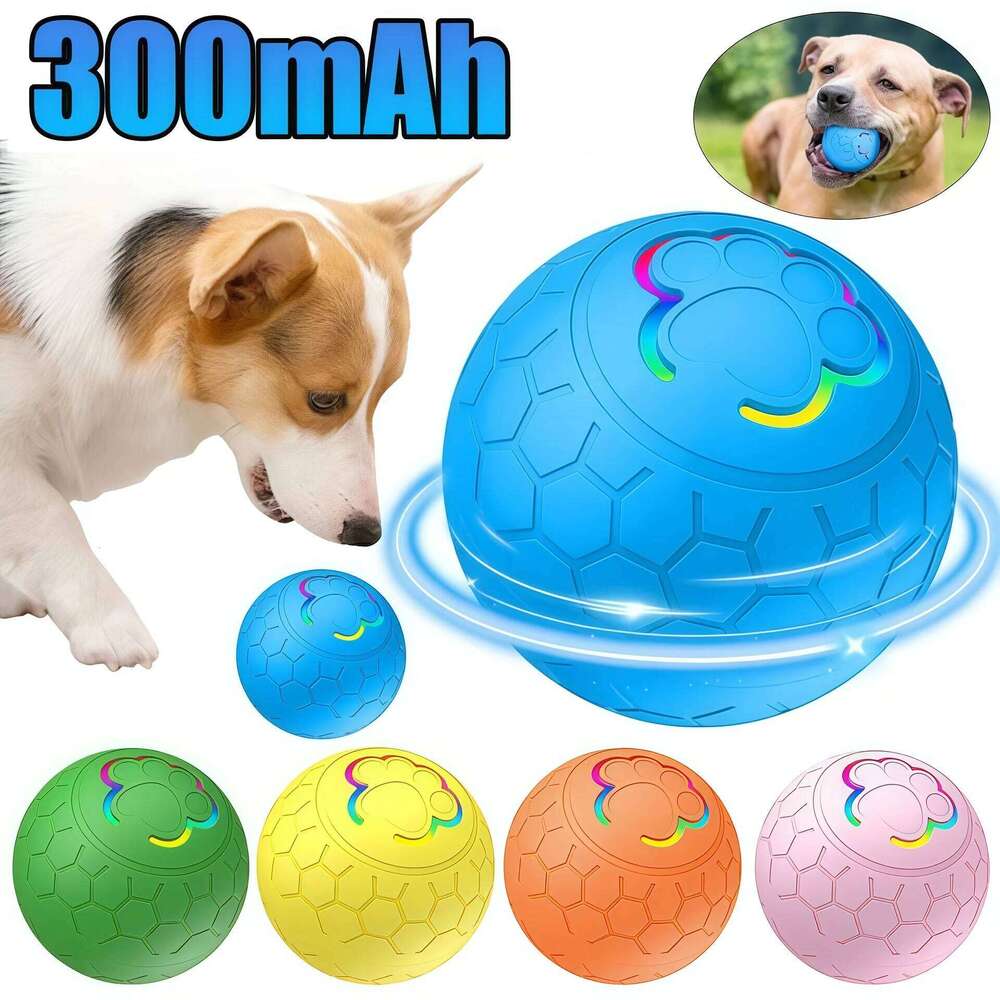 Smart Dog Interactive Electronic Pet USB Automatic Bouncing Rolling Toy Ball With RGB Lights Puppy Cat Product