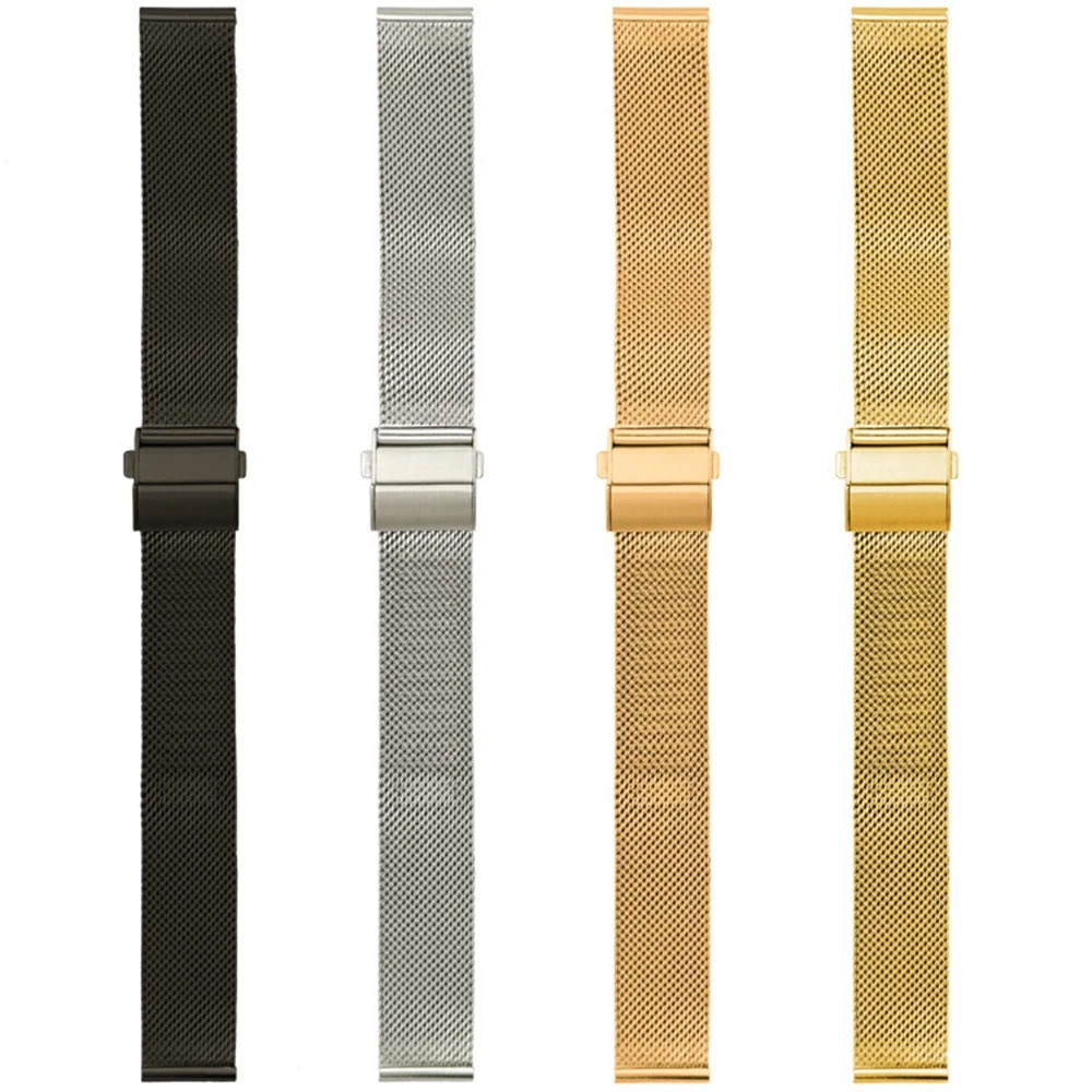 16mm 18mm 20mm 22mm Quick Release Mesh Milanese Loop Watch Band Stainless Steel Metal Folding Buckle Wrist Strap Accessories 260318
