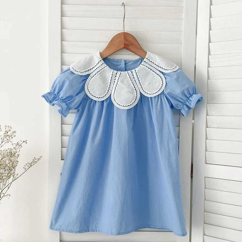 2-6Yrs Baby Girls Clothes Petal Collar Cotton New Toddler Girl Dresses Summer Baby Dress Kids Girls Casual Soft Dress PrincessT260330