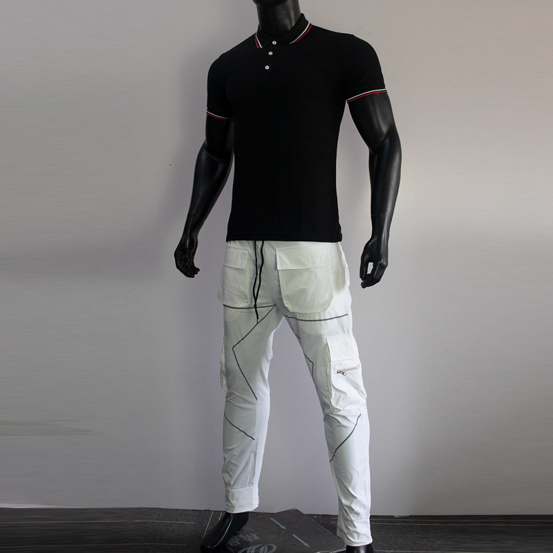 Men's polo shirt top, work pants, short-sleeve, turn-down collar, cross-border e-commerce sports casual suit, cotton, summer trendy style