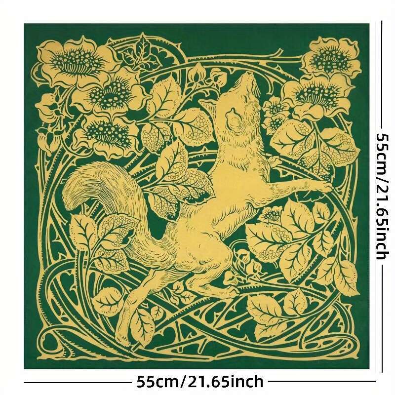 Fox And Flower Pattern Bandana | Stylish Hip-Hop Headband, Fashion Scarf, Outdoor Cycling Neck Gaiter Face Mask, Halloween Skull Headwrap, Liuyuemosha
