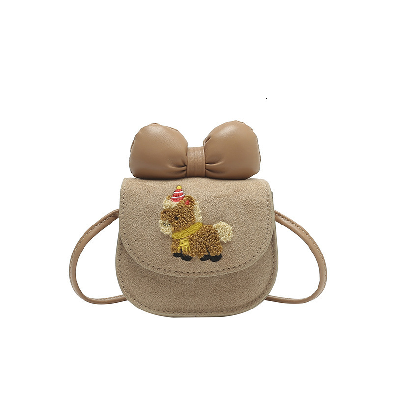 Free Shipping High Value Cute Mini Crossbody Bag for Women Bow Decor Cartoon Pony Embroidered Small Purse