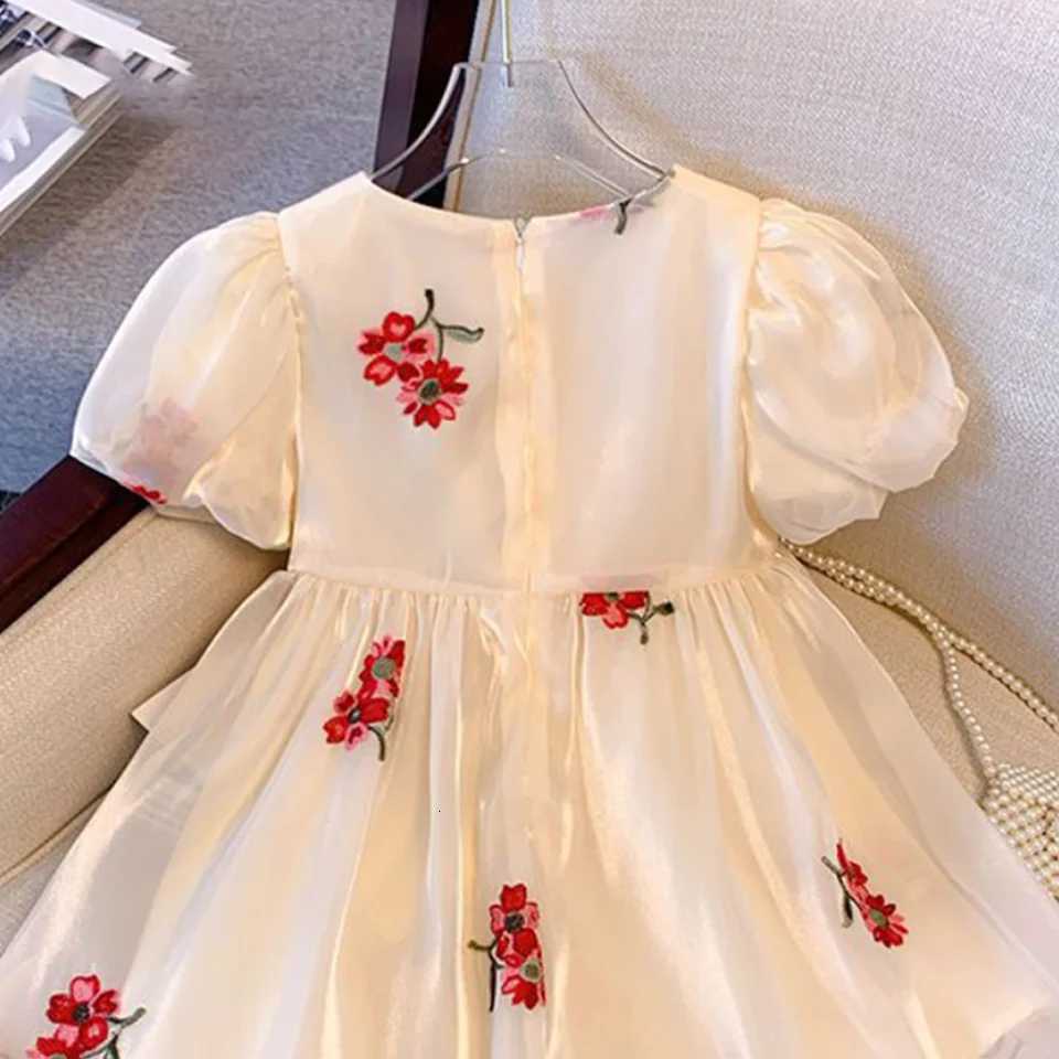 Girl Clothes Bow Dress Princess Dress For Girls First Birthday Gift Kids Party Dress Luxury costume Embroidered Tulle SkirtT260330