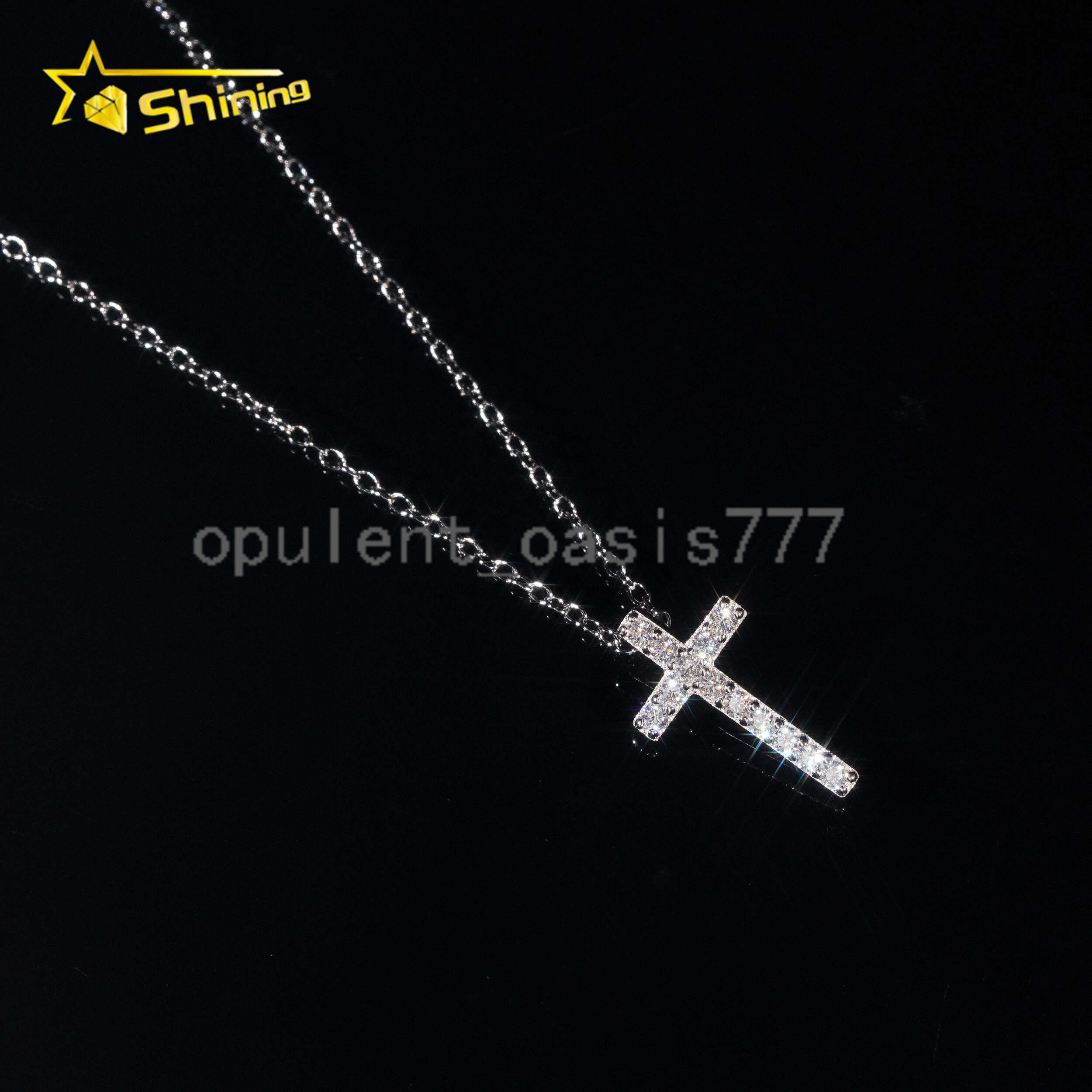 Fast Shipping Hip Hop Jewelry Charms Pendant Sterling Silver Iced Out VVS Moissanite Cross Pendant Necklace for Men Women