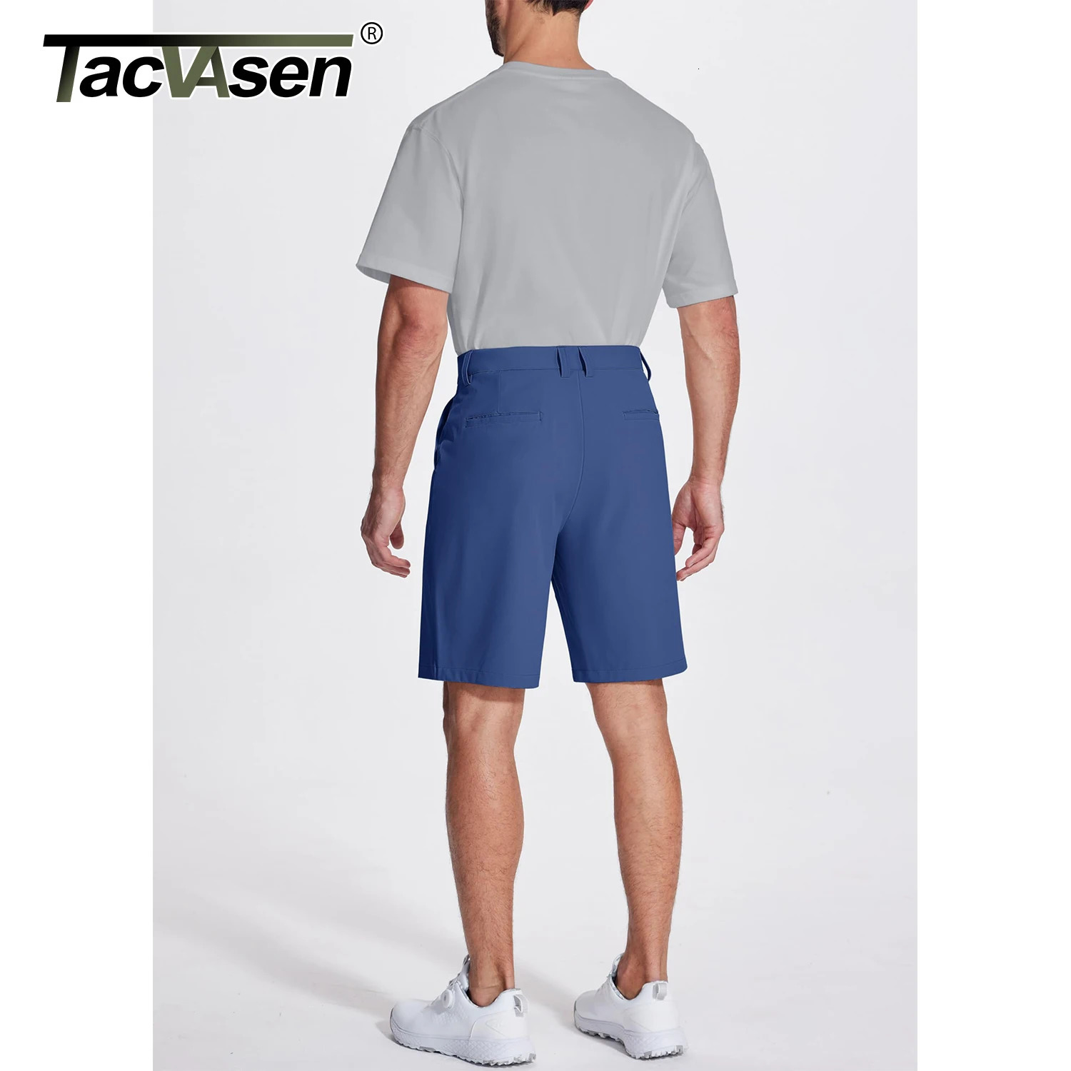 TACVASEN Golf Quick Dry Shorts Men Stretch Lighyweight Dress Work Casual Shorts with 4 Pockets Flat Front Hiking Shorts 9 Inch 260327