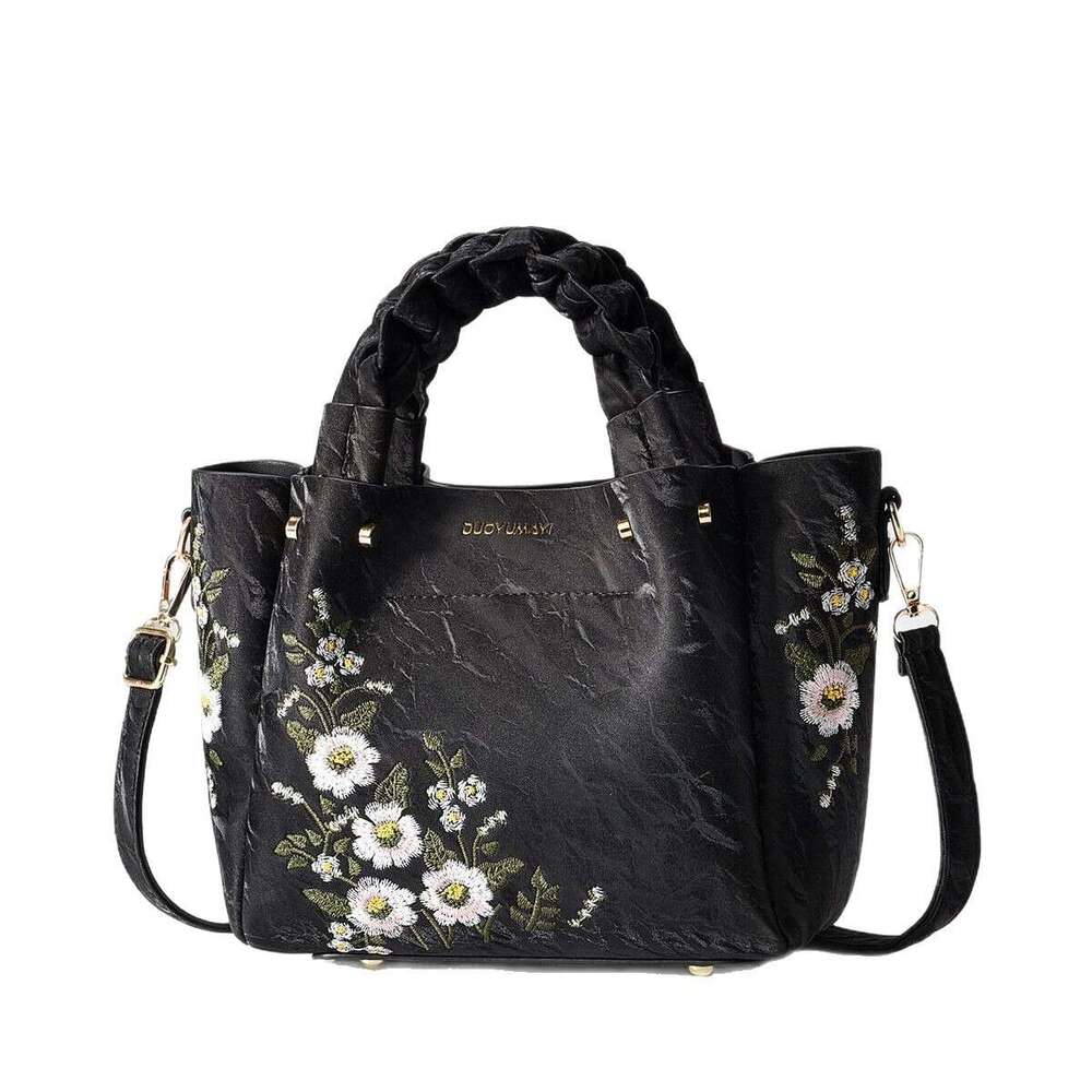 2026 New Model Chinese Style Textured Embroidered Simple Elegant Handbag Shoulder Crossbody Fashionable Women's Bag Chinese Embroidery Fashion Ba