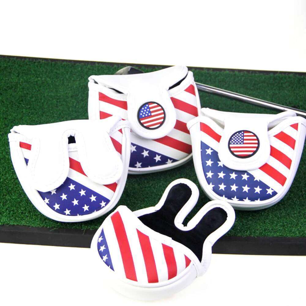 Golf Putter Cover Magnetic Mallet Blade USA Star Stripes Eagle Flag Design, Magnet Closure Fit All Putters 26Y0330
