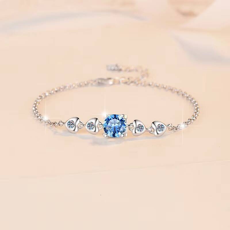 Chic Square Halo Heart Bracelet S925 Sterling Silver Plated 18K Gold Brilliant Cut Moissanite Jewelry for Women