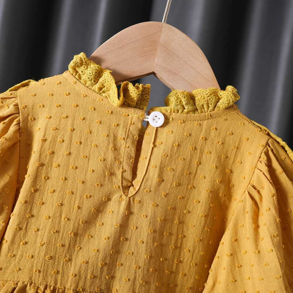 Spring fall toddler kids Girls Clothes baby Lace Solid Dress for children Girls Clothes 1 2 3 4 5 6th Birthday Dresses dressT260330