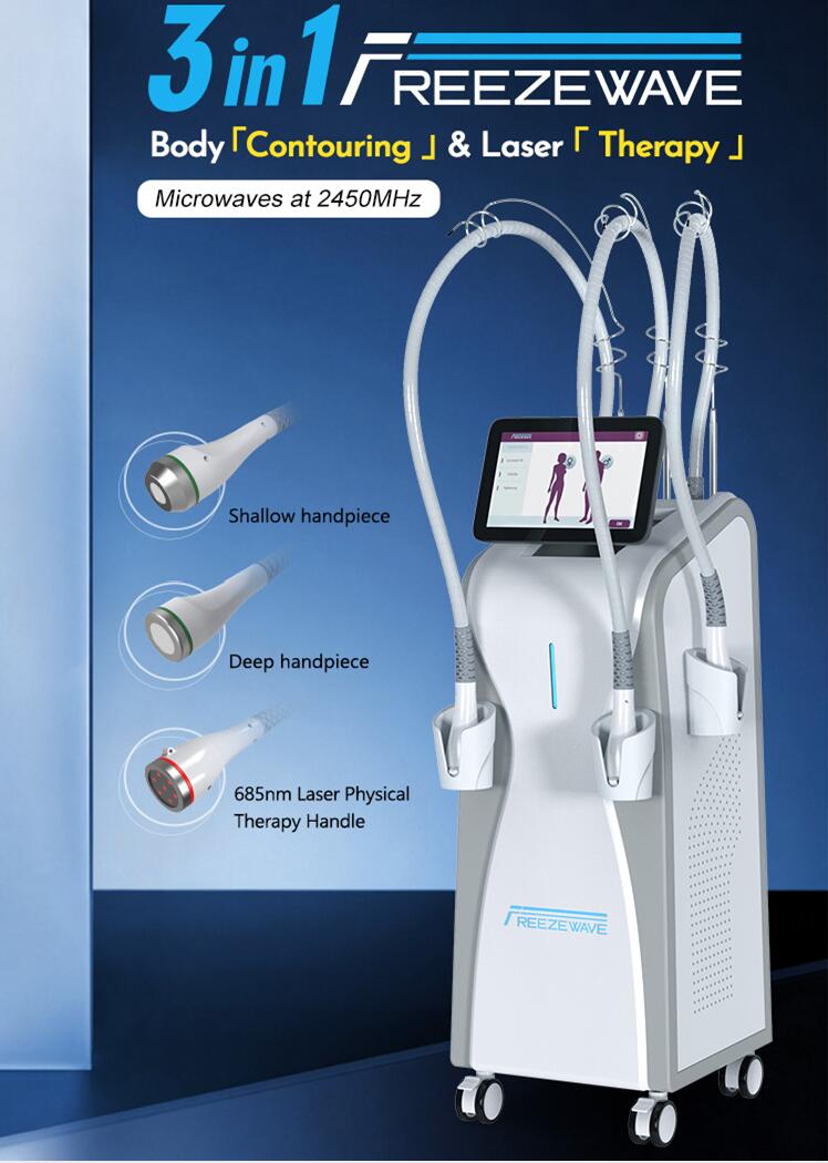 Powerful 3 in 1 Vertical 2.45GHz Microwave freeze wave Therapy Machine face lifting Anti-Aging Slimming skin Lifting Weight Loss shaping beauty Machin