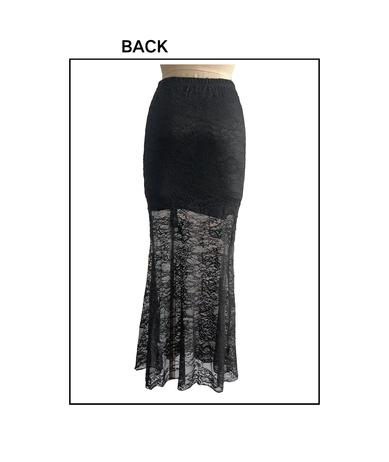 Skirts Lace Patchwork Long Skirts Woman Elastic High Waist Side Splits Hem Hot Girls Midnight Club Party Sexy Fashion Bottoms