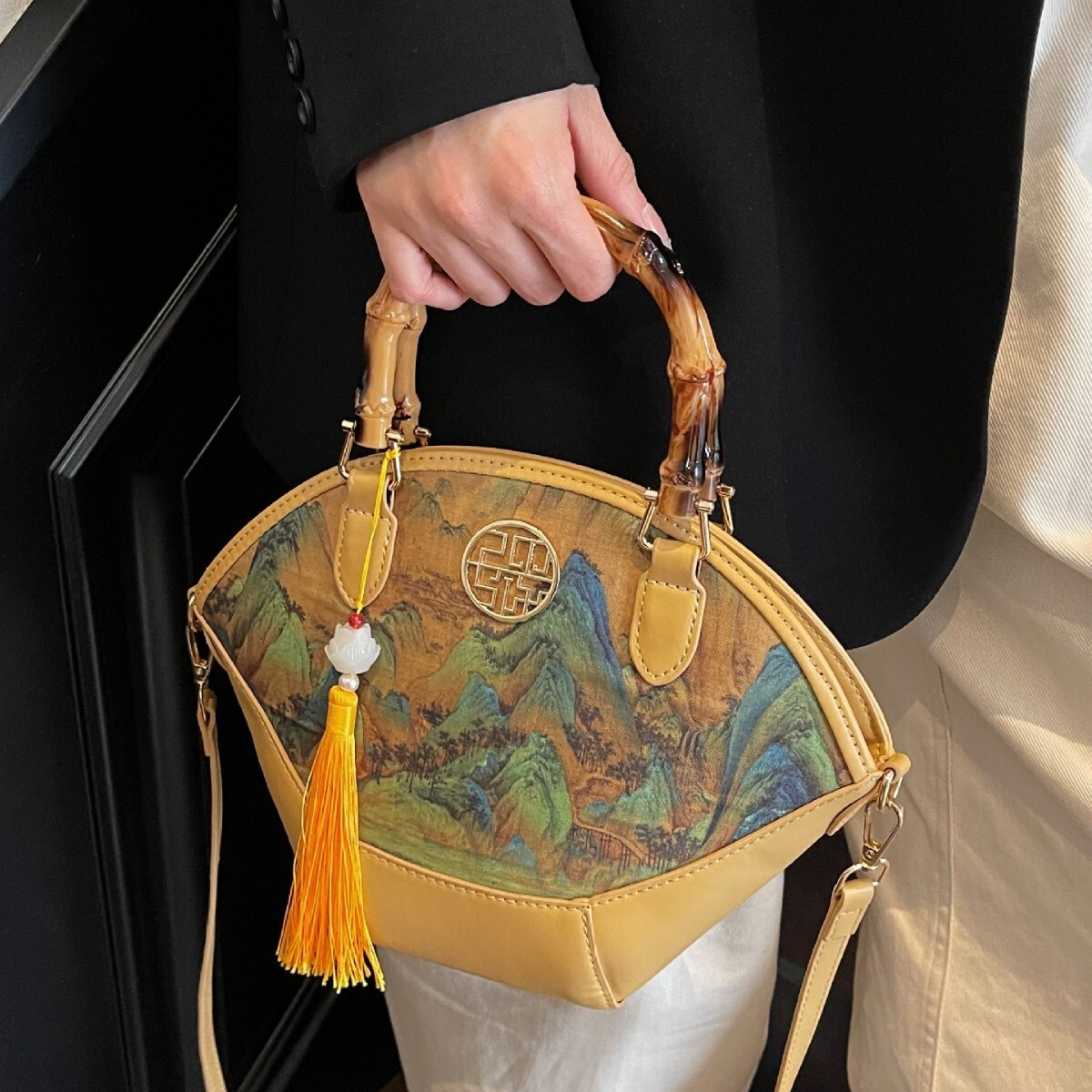 Single Shoulder Crossbody Handbag Cheongsam Fashion Retro Republic of China Style Classical Women's Live Streaming Bag