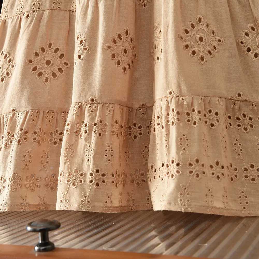2026 Kids Clothing Korean Dress for Girls Solid Color Lace Hollow-out Suspenders Dresses Plain Cotton Girls Summer ClothesT260330