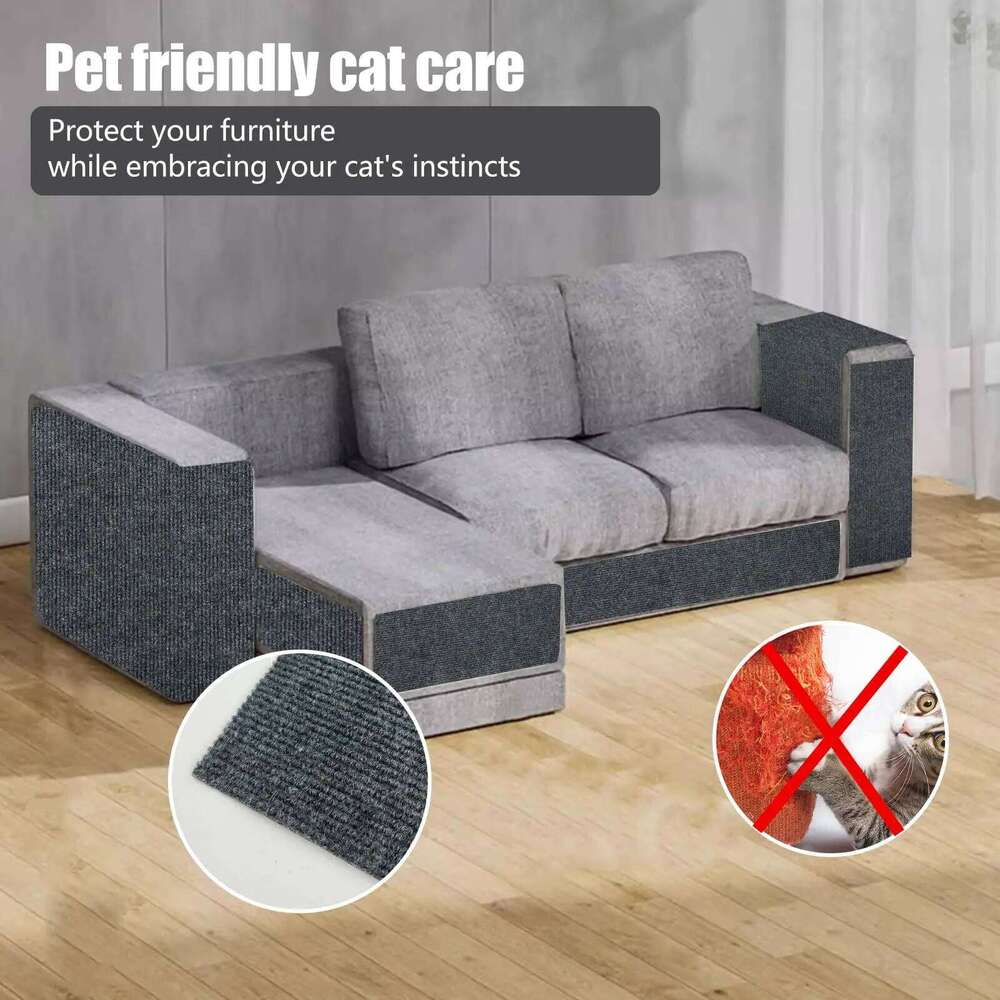 Cat Scratching Mat DIY Scratch Sofa Protection Paws Sharpen Trimmable Self-adhesive Carpet Cats Anti-scratching Board