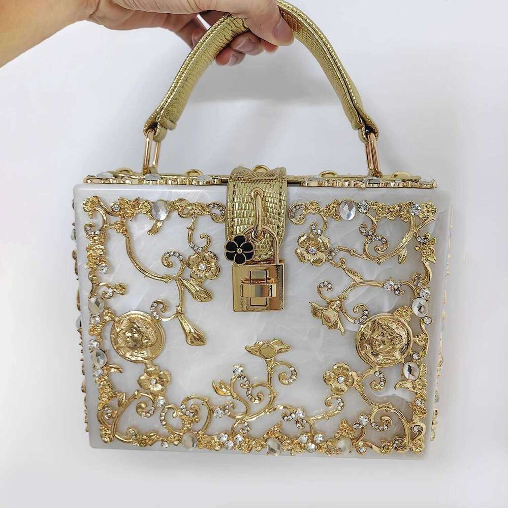 Chinese Embroidery High Grade Acrylic Evening Luxury Rhinestone Designer Clutch Purse Women Shoulder Bag Clutches For Wedding Party Handbag Clutch Bag