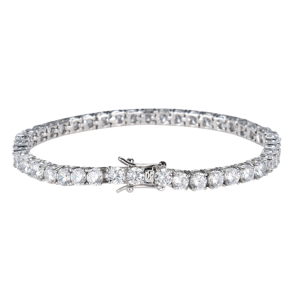 designer design Jewelry moissanite tennis bracelet hip hop 4mm 7-8 inch Sparkling Crystal Tennis Bracelet 4mm woman tennis chain valentines day gift