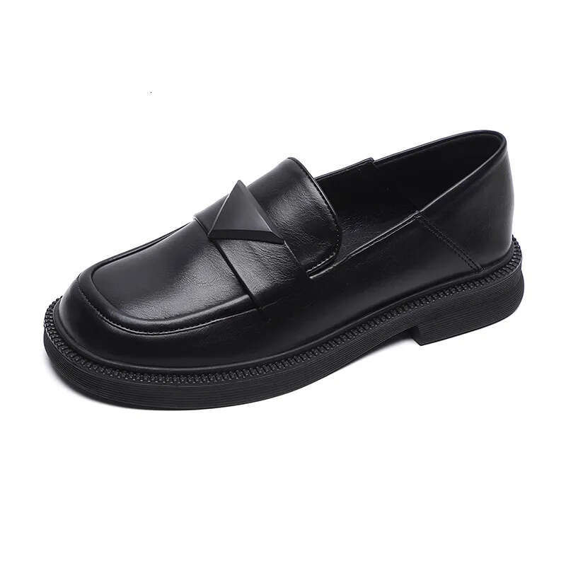Designer shoes back round Toe Flats Soft Sole Women's Leather Loafers Oversized British Casual Shoes Lowdaily routine Heel Summer Style Eur35-43