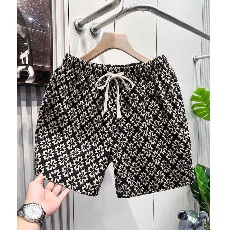 Light Luxury Trendy Houndstooth Men Loose Four-Quarter Beach Retro Casual Pants Men's Summer Sports Shorts Luanyun