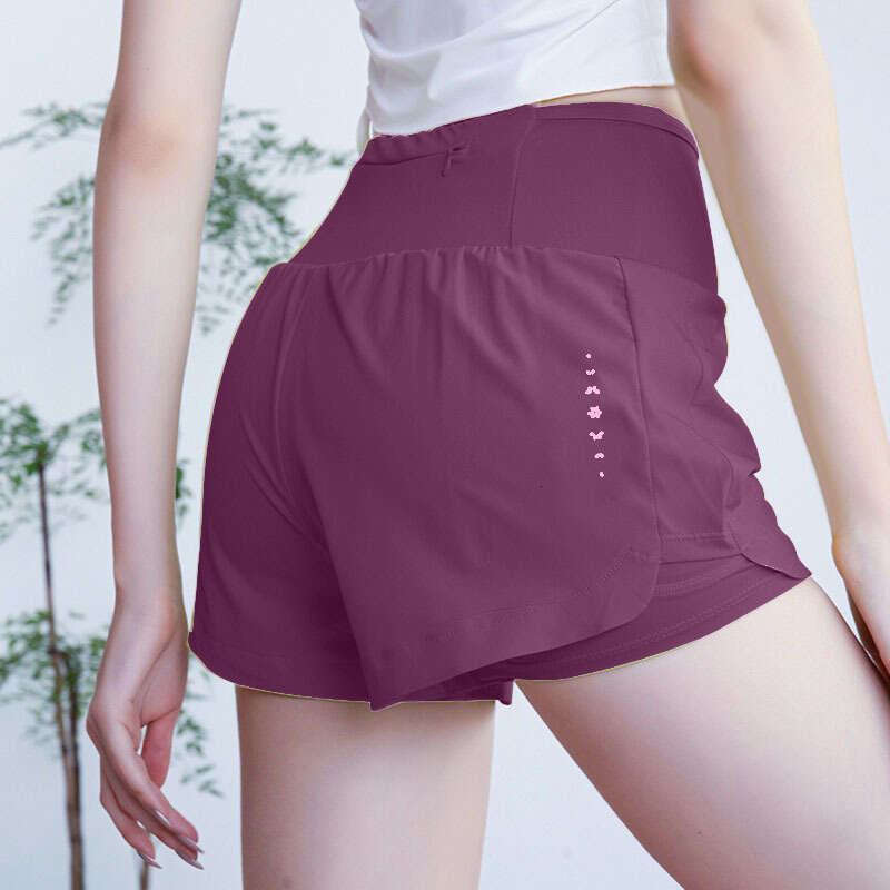 Summer Anti-Exposure Sports For Women Faux Two-Piece Quick-Dry Breathable Yoga Pants, Running Training Shorts