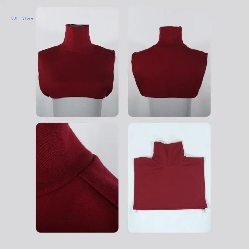 Multipurpose Detachable Mock Turtleneck Collar for Women and Men Solid Color Striped High Neck False Collar Half Top 260325