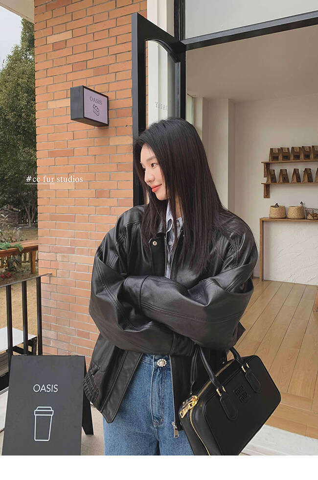 Spring 2026 New Haining Sheepskin Genuine Leather Motorcycle Jacket Short Coat Qipao Hanfu Silk