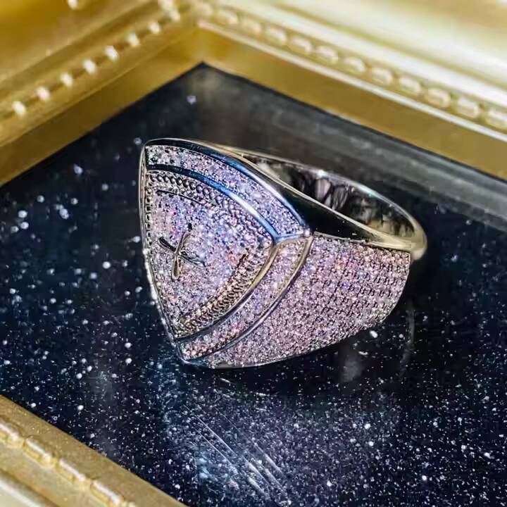 Moissanite Diamond Wedding Ring-Elegant Durable Stainless Steel with 925 Sterling Silver Plating in Multiple Metal Tones