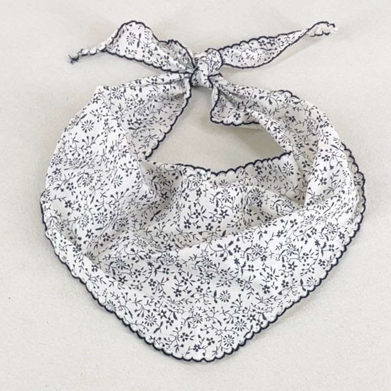 Ese N Cotton Triangular Scarf With Scalloped Edges, Elegant And Versatile, Breathable Decorative Scarf, Sun Protection Neck Wrap For Women Qian Pan