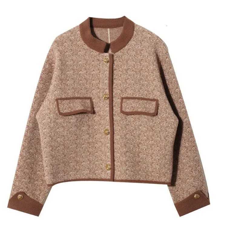 Tweed Jacket Korean Womens Spring Anti-Ultraviolet Multi-Functional Turtleneck O-Neck Bohemian Style Zippers Gradient SplicingT260328