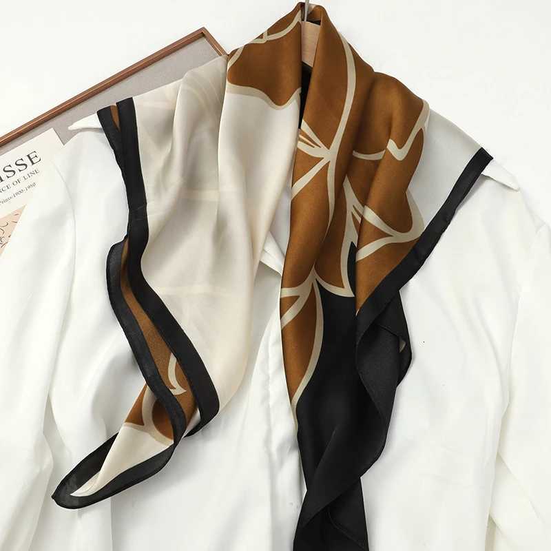 Luxury Wen Silk Square Scarf Shawl Fashion Xiaoxiangfeng Print Design Satin Hijab Wraps Neckerchief Fem Hair Bands 7070CM X260328