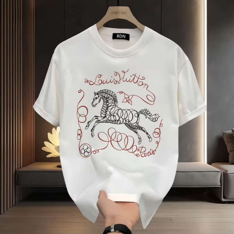Men's short-sleeve loose-fitting T-shirt, new summer 2026 trendy brand, American-style half-sleeve top for teenagers