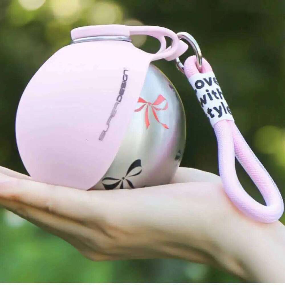2-in-1 Portable 285ML Stainless Steel&Silicon Leak-Proof Compact Dog Outside Travel Water Bottle for Small Dogs