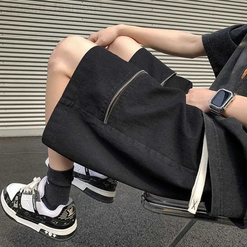 Pi Shuai Shorts Mens Summer Thin Small and Popular Design Loose Fit 5/4 Pants American High Street Vibe Casual Middle Pants H260330