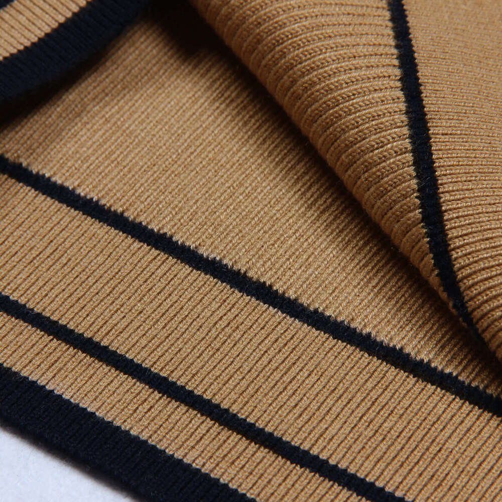 X21 Spring and Autumn New Designer High quality Knitted Collar with Patchwork, Slim fit Women's Long sleeved Dress