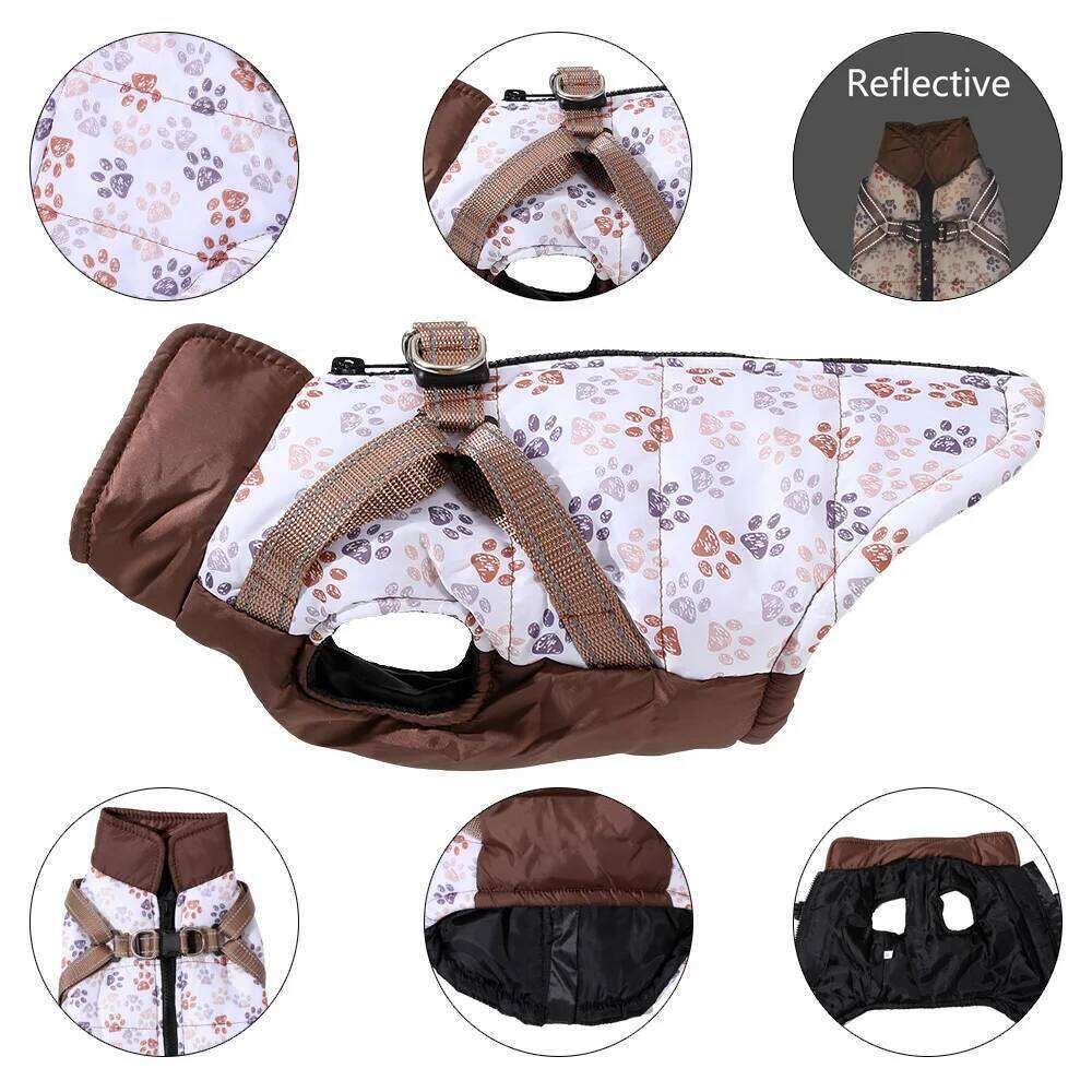 Autumn Winter Pet Dog Jacket Coat With D-ring For Small Medium Dogs Reflective Warm Puppy Clothes Yorkshire Chihuahua Outfits