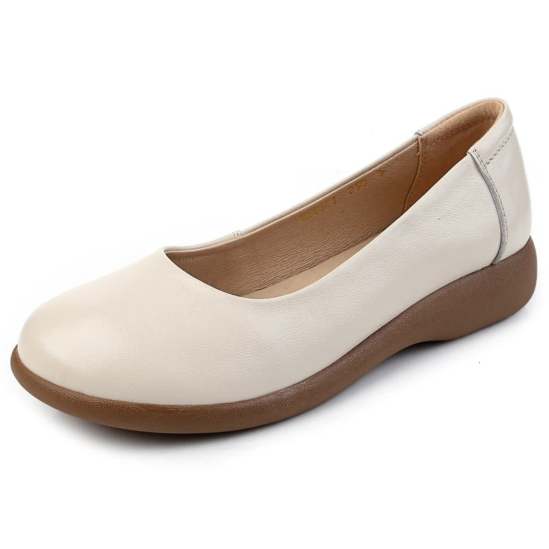 GKTINOO White Genuine Leather Ladies Breathable Summer Shoes Women Flats Slip-On Loafers Round Toe Soft Flat Shoes Casual 260323